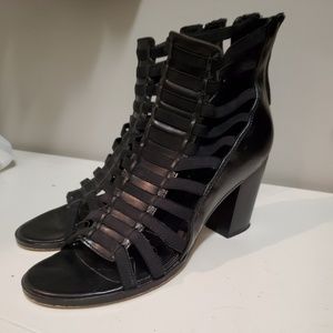 Black sandals by MIA with back zipper